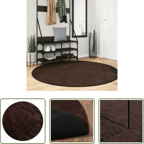 vidaXL Tappeto per soggiorno - Tappeti per area Rotondo HUARTE Marrone Ø 160 CM Poliestere