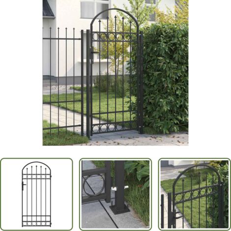 vidaXL Cancello bloccabile -  Palo della recinzione Grigio 200 x 88 x 14 cm Acciaio