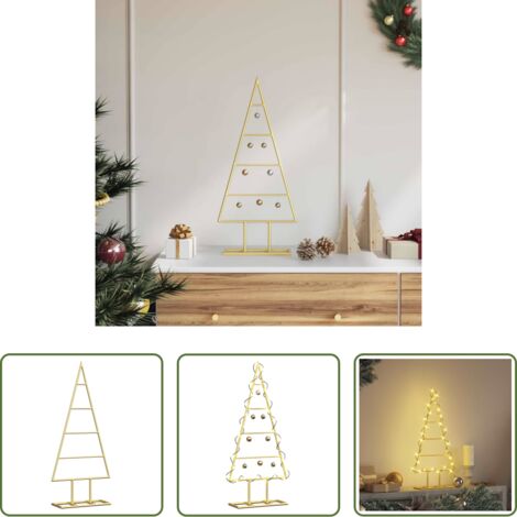 vidaXL Albero di Natale dorato -  Albero di Natale in metallo con supporto Oro 60 cm