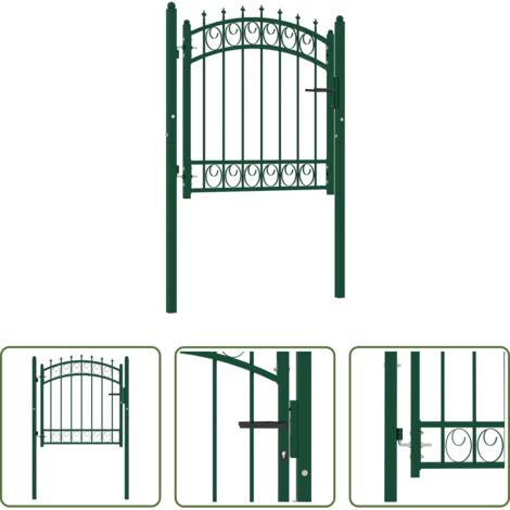 Cancello da giardino -  Cancello per recinzione Emmen con punte in acciaio 103x97 cm verde