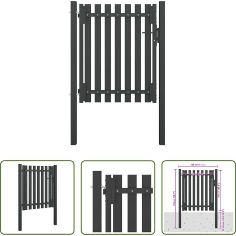 Recinzione in acciaio -  Cancello per Recinzione da Giardino in Acciaio 100x100 cm Antracite