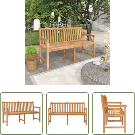 Panca in teak -  Panchina da Giardino 150 cm in Legno Massello di Teak