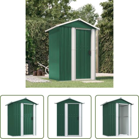 Capanno per attrezzi - Capanno da Giardino Verde 126x97,5x177 cm Acciaio Zincato