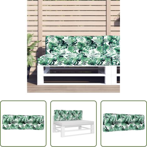 Cuscino da giardino - Cuscino per Pallet Motivo a Foglie 120x40x12 cm Tessuto