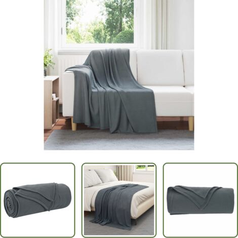 Coperta per letto -  Coperta Grigio scuro 170 x 130 cm Panno