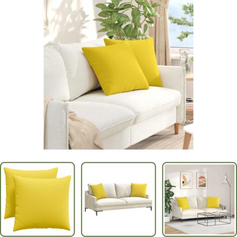 Cuscini in tessuto - Cuscini da Divano 2 pcs Giallo Chiaro 50 x 50 cm Tessuto