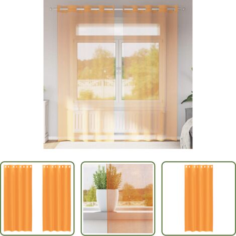 Tende trasparenti -  Tende in Voile con Occhielli 2 pz Arancio 140x245 cm