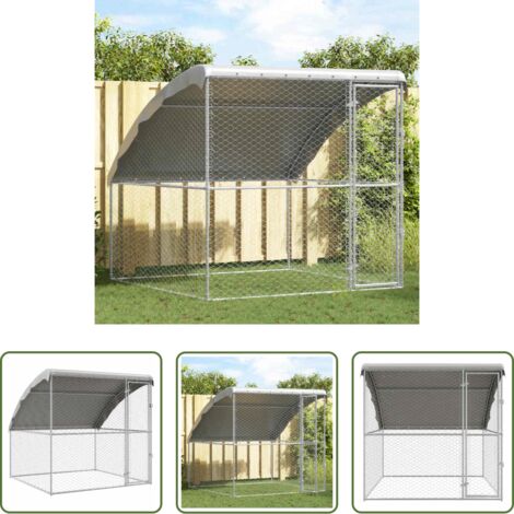 Cuccia in acciaio zincato - Cuccia per cani Argento 2 x 2 x 2 m Acciaio zincato