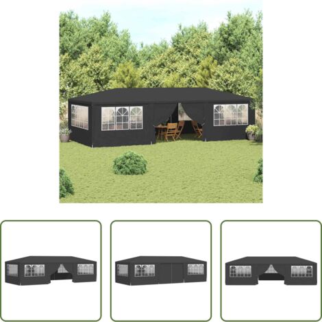Gazebo -  Gazebo Professionale con Pareti 4x9 m Antracite 90 g/m²