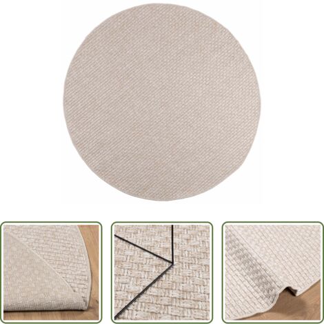 Tappeti per salotto -  Tappeti per area Rotondo FARO Crema Ø 120 CM Poliestere