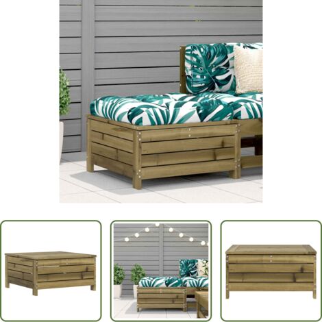 Sedia da giardino - Poggiapiedi da Giardino 62x63,5x32 cm Legno Impregnato di Pino