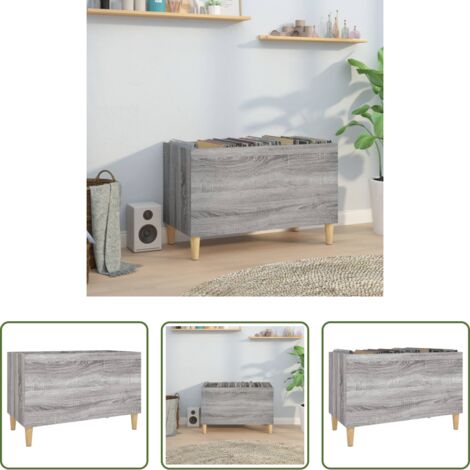 Ripostiglio per dischi - Mobile Porta Dischi Grigio Sonoma 74,5x38x48 Legno Multistrato