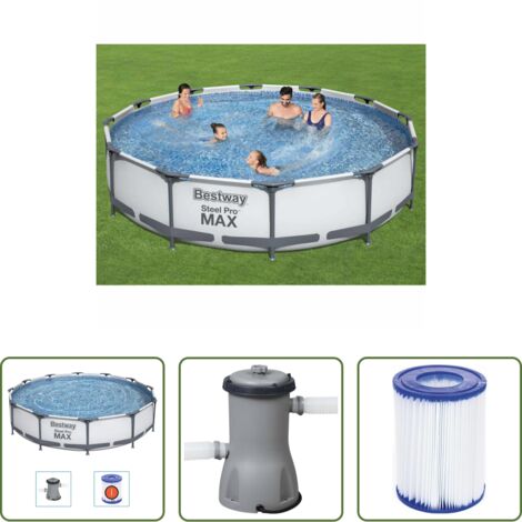 Piscina rotonda - Bestway Set Piscina Steel Pro MAX 366x76 cm