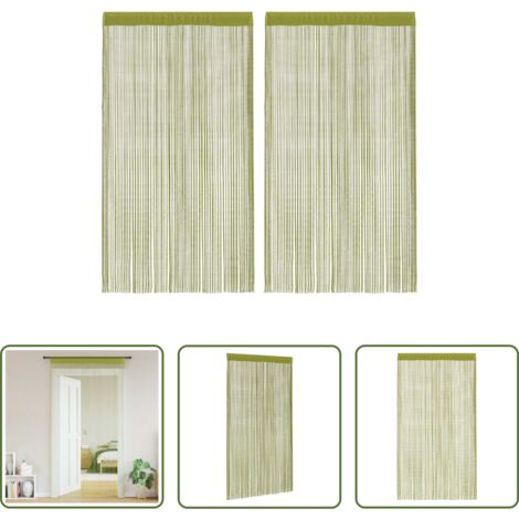 vidaXL Tende per porte -  2 Pz Tende a Fili 140x250 cm Verdi