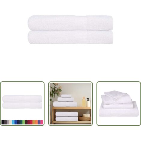 vidaXL Assorbente -  Asciugamani per sauna FROGN 2 pz Bianco 80x200 cm 360 g/m²