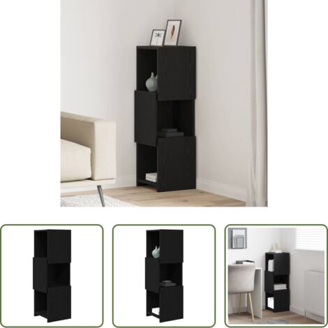 Stoccaggio - Mobile angolare Rovere Nero 30,5x30x95cm Legno multistrato