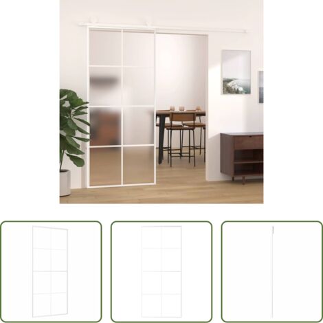 vidaXL Porta scorrevole elettrica -  Porta Scorrevole in Vetro ESG e Alluminio 90x205 cm Bianca