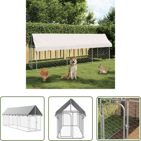 vidaXL Canile da esterno - Gabbia per Cani da Esterno con Tetto 400x100x150 cm