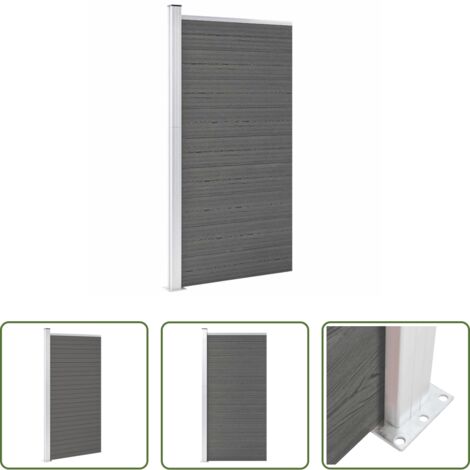 vidaXL Recinzione in WPC -  Pannello di Recinzione in WPC 95x186 cm Grigio
