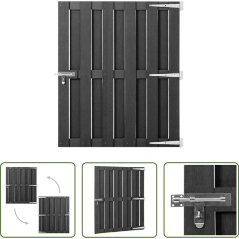vidaXL Barriera da giardino -  Cancello da Giardino in WPC 100x112 cm Grigio