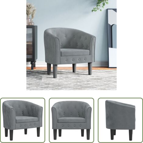 vidaXL Poltrona per Camera da Letto -  Poltrona Cabriolet Grigio Scuro in Velluto