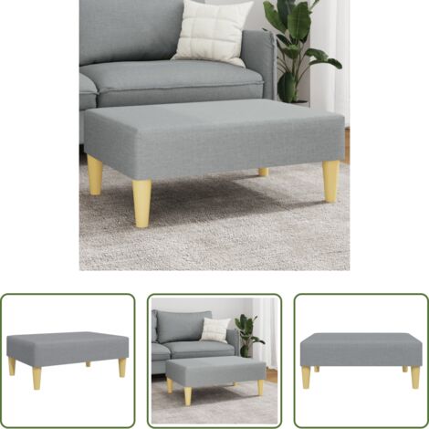 vidaXL Poggiapiedi per divano - Poggiapiedi Grigio Chiaro 77x55x31 cm in Tessuto