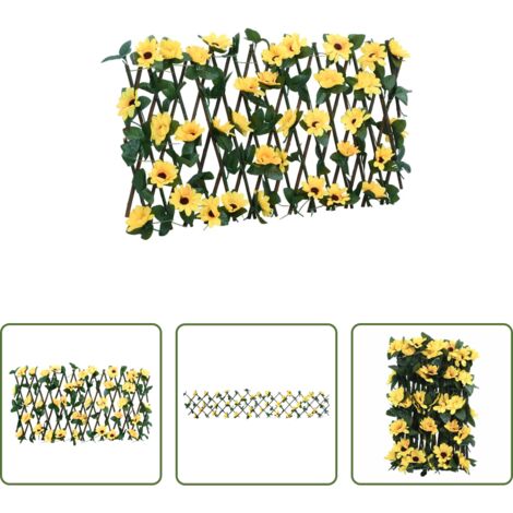 vidaXL Decorazione giardino -  Traliccio Edera Artificiale Espandibile Giallo 180x20 cm