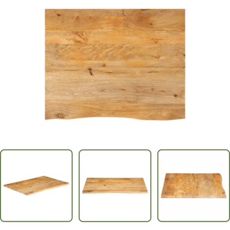 vidaXL Tavolo in mango -  Piano Tavolo Bordi Vivi 100x80x3,8cm in Legno Massello di Mango