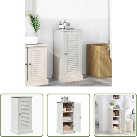vidaXL Mobile da bagno per bagno piccolo - Mobile da Bagno VIGO Bianco e Bianco Antico 37,5 x 34 x 80 cm
