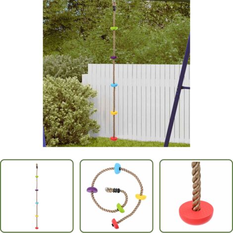 vidaXL Attività fisica -  Fune da arrampicata Multicolore 10,5 x 10,5 x 201 cm Poliestere