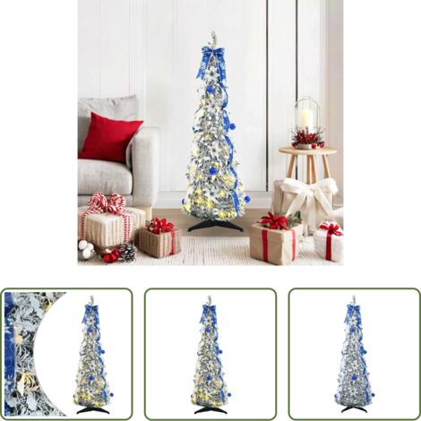 vidaXL Decorazione natalizia -  Albero di Natale artificiale con 50 LED Bianco 120 cm PVC