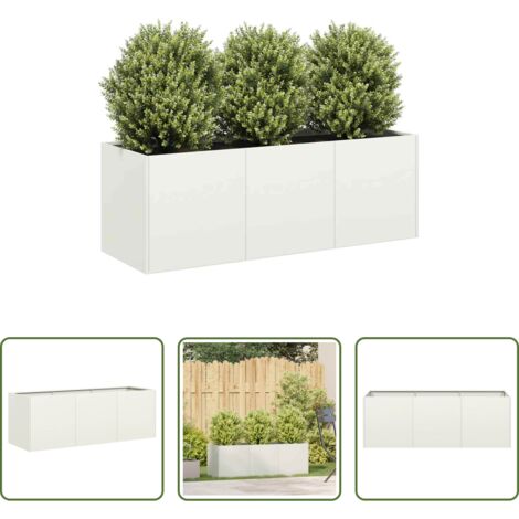 vidaXL Fioriera per giardino - Fioriera Bianca 120x40x40 cm in Acciaio Laminato a Freddo