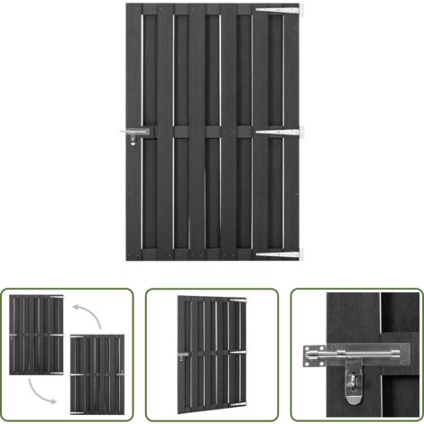 vidaXL Recinzione da giardino - Cancello da Giardino in WPC 100x150 cm Grigio