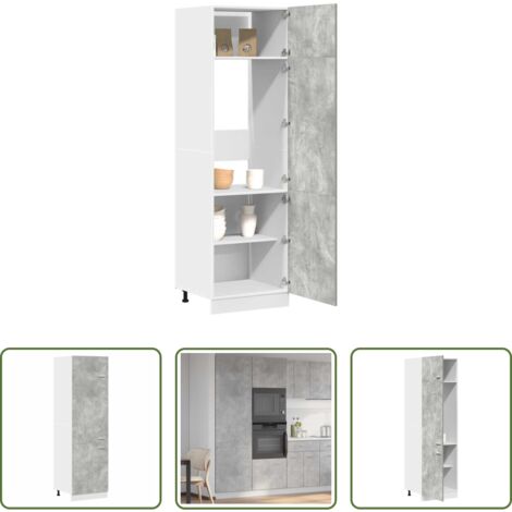 vidaXL Armadio cucina - Mobile per Frigo “Lyon” Grigio Cemento 60x57x207 cm
