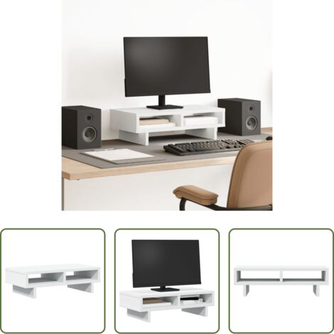 vidaXL Supporto per schermo -  Supporto per Monitor Bianco 50x27x15 cm in Truciolato