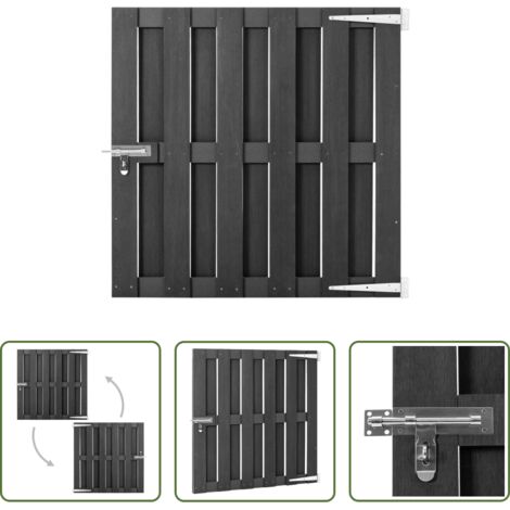 vidaXL Recinzione da giardino -  Cancello da Giardino in WPC 100x100 cm Grigio