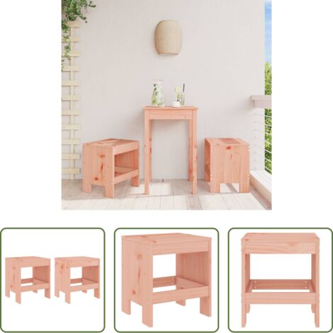 vidaXL Sgabelli in legno massello - Sgabelli da Giardino 2pz 40x36x45 cm Legno Massello di Douglas