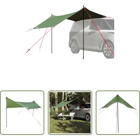 vidaXL Tenda impermeabile - Tenda da Campeggio per Auto Verde Impermeabile