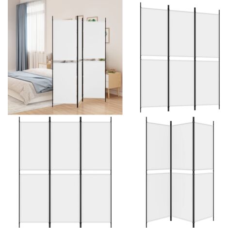 Divisorio a 3 Pannelli bianco 150x180 cm in Tessuto - Divisore in tessuto - Divisore a 3 pannelli