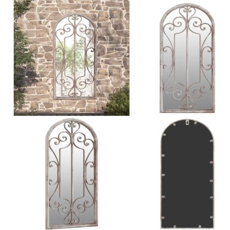 Specchio da Giardino Sabbia 70x30 cm in Ferro per Uso Esterno - Specchio in ferro - Specchio esterno