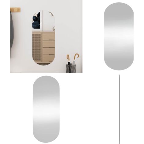 Specchio da Parete 25x60 cm Vetro Ovale - Specchio per trucco - Specchio in vetro