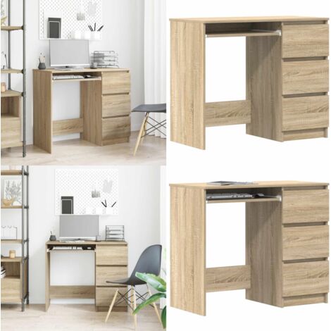 Scrivania Rovere Sonoma 90x45x76 cm in Legno Multistrato - Scrivania rovere sonoma - Scrivania da ufficio