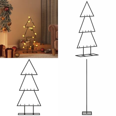 Albero di Natale Decorativo in Metallo Nero 60 cm - Decorazione fai da te - Albero di Natale moderno
