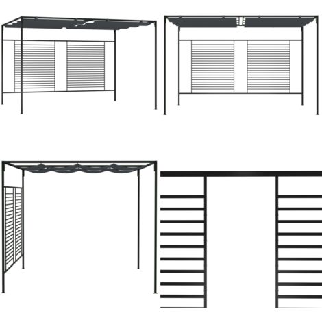 Gazebo con Tetto Retrattile 4x3x2,3 m Antracite 180 g/m² - Ombrellone all'aperto - Protezione da pioggia