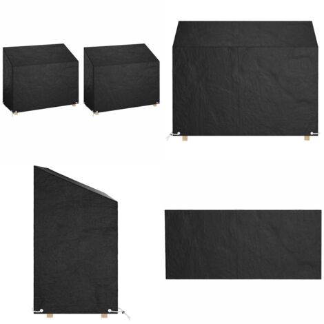Copri Panche Giardino 2pz 8Occhielli 160x70x70/88cm Polietilene - Protezione da sole - Protezione da pioggia