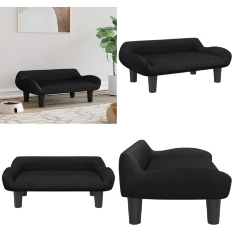 Lettino per Cani Nero 70x40x24 cm in Velluto - Lettino per animali domestici - Lettino in velluto