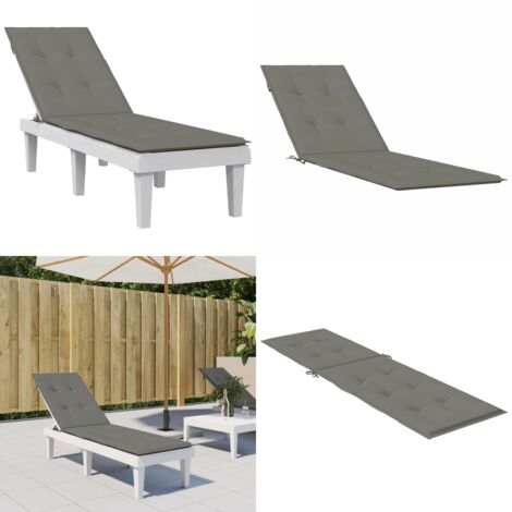 Cuscino per Sdraio Grigio Scuro Mélange (75+105) x 50 x 4 Tessuto - Cuscino da patio - Cuscino per seduta