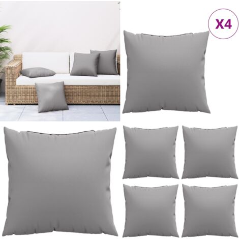 Cuscini per Divano 4 pz Grigio 40x40 cm in Tessuto - Cuscini per divano - Cuscini esterni