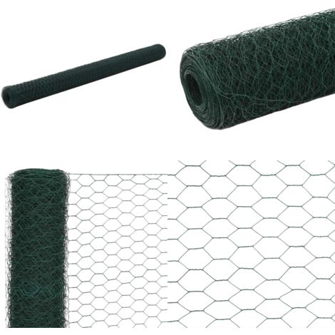 Recinzione in Rete per Pollaio in Acciaio e PVC 25x1,5 m Verde - Recinzione in acciaio - Recinzione in PVC