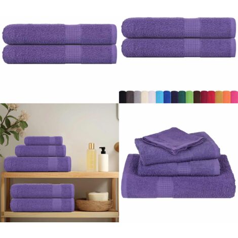 Asciugamani per sauna FROGN 2 pezzi Viola 80x200 cm 360 g/m² - Cotone - Assorbente